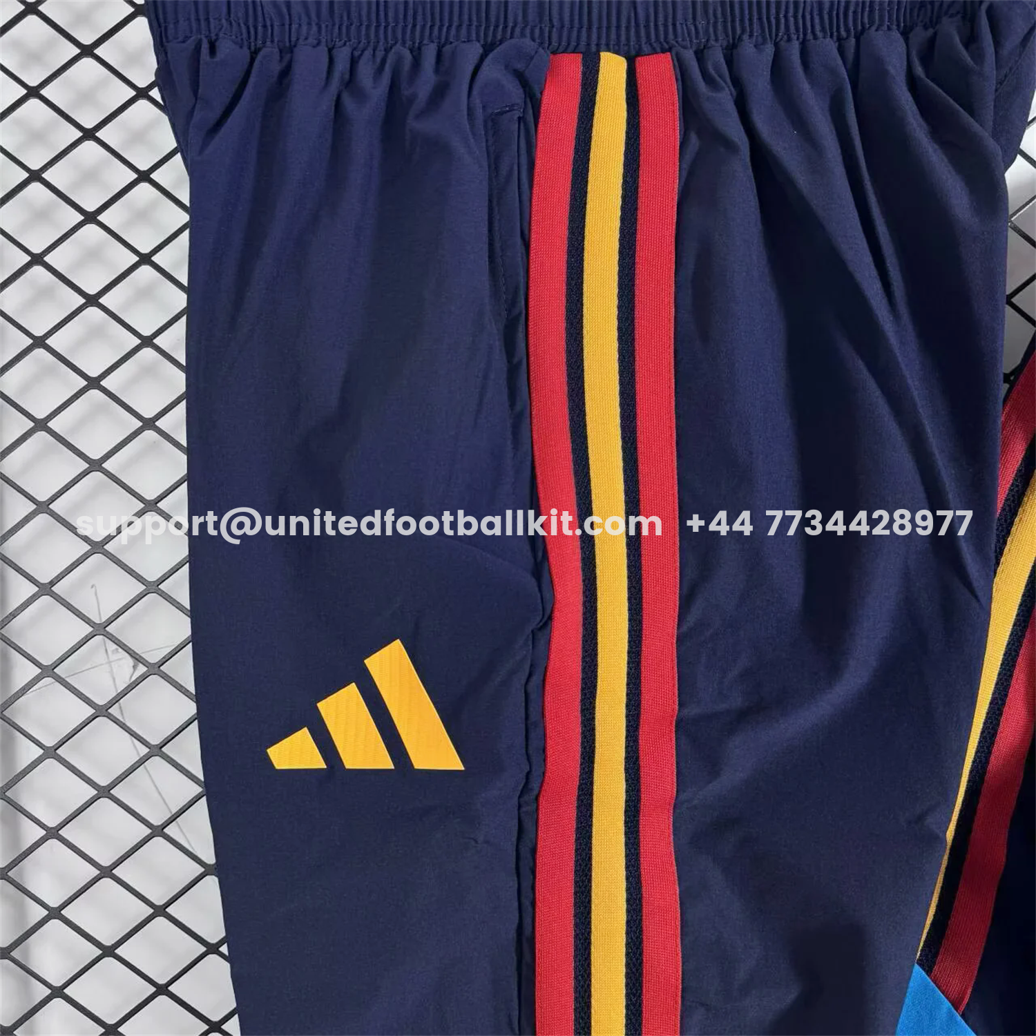 Unitedfootballkit.com | Spain 2026 Windbreaker Training Set - Blue Top and Pants -Customize Name, Number and Patch | Worldwide Shipping