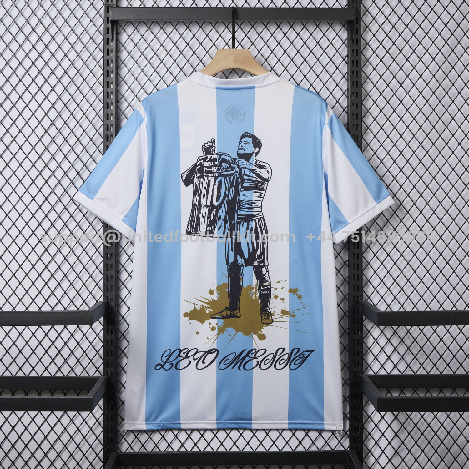 Unitedfootballkit.com | Argentina 25-26 50th Anniversary Messi Graffiti Special Jersey - Fans Version -Customize Name, Number and Patch | Worldwide Shipping
