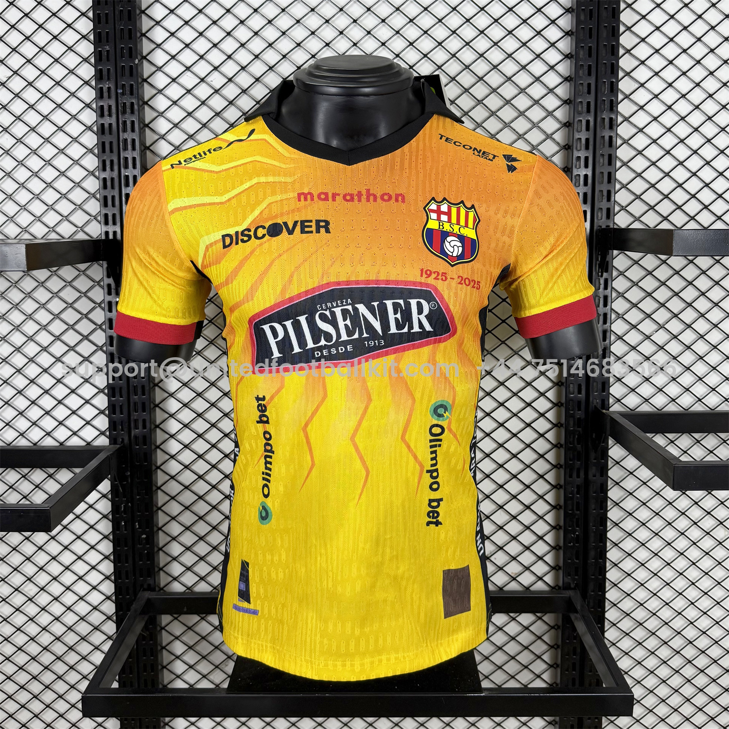 Unitedfootballkit.com | Barcelona Sporting Club 2025 Centennial Jersey - Player Version -Customize Name, Number and Patch | Worldwide Shipping