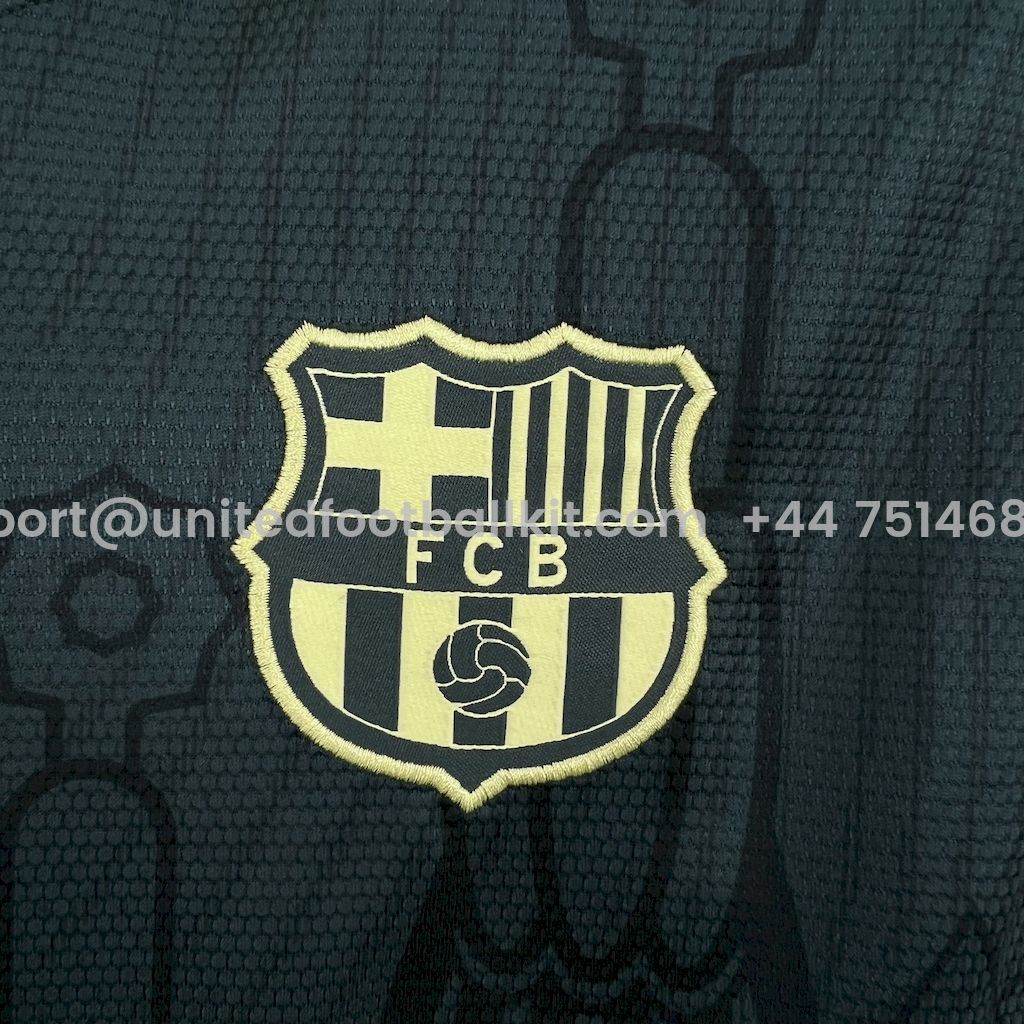 Unitedfootballkit.com | Barcelona 24-25 Dark Green Training Jersey - Fans Version -Customize Name, Number and Patch | Worldwide Shipping