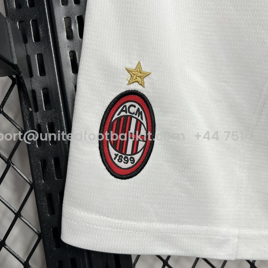 Unitedfootballkit.com | AC Milan 24-25 Home Shorts - Fans Version -Customize Name, Number and Patch | Worldwide Shipping
