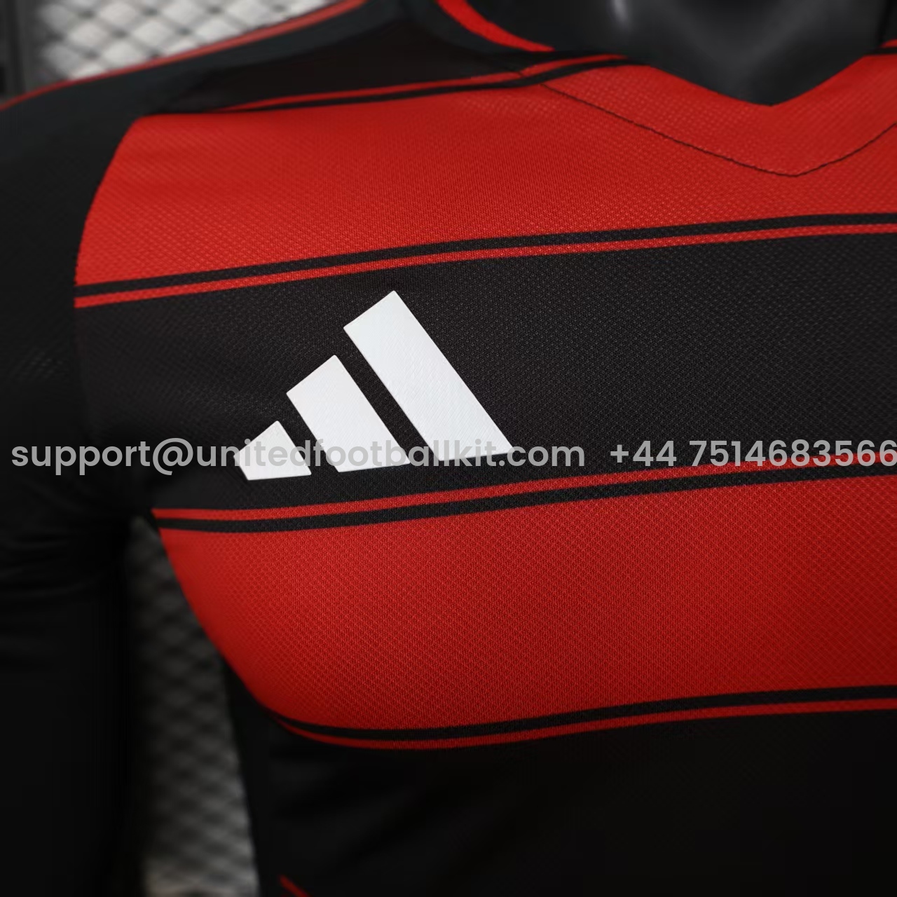 Unitedfootballkit.com | Flamengo 25-26 Home Long Sleeves Unsponsored Jersey - Player Version -Customize Name, Number and Patch | Worldwide Shipping