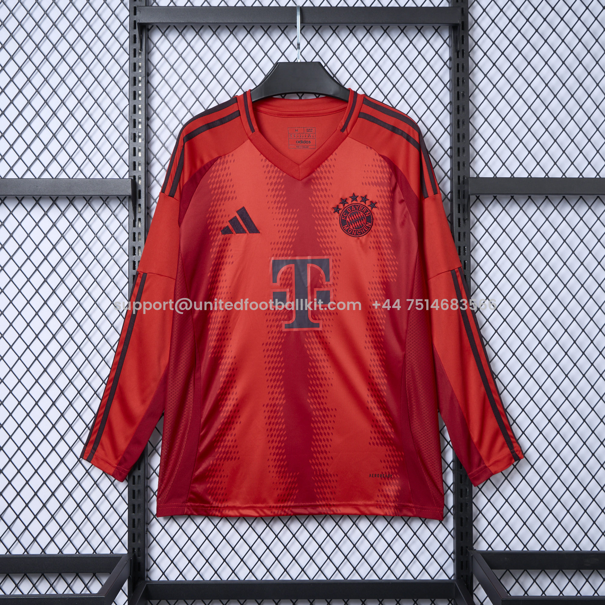 Unitedfootballkit.com | Bayern Munich 24-25 Home Long Sleeve Jersey - Fans Version -Customize Name, Number and Patch | Worldwide Shipping