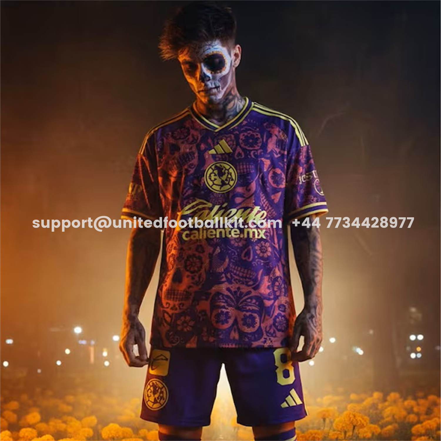 Unitedfootballkit.com | Club América 25-26 Día de Muertos Purple Jersey - Fans Version -Customize Name, Number and Patch | Worldwide Shipping
