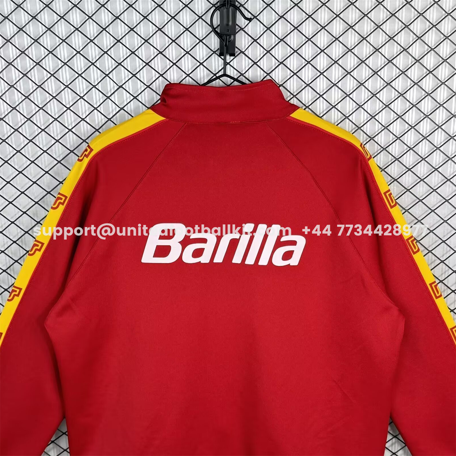 Unitedfootballkit.com | Retro AS Roma 1988-89 Home Windbreaker -Customize Name, Number and Patch | Worldwide Shipping