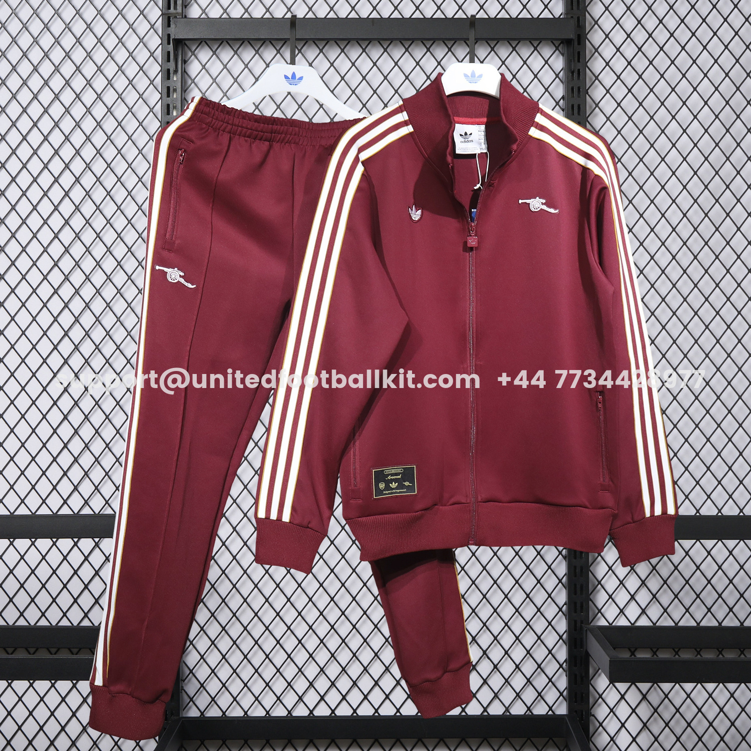 Unitedfootballkit.com | Arsenal 25-26 Jacket Training Tracksuit - Red Throwback Jackets & Red Pants -Customize Name, Number and Patch | Worldwide Shipping