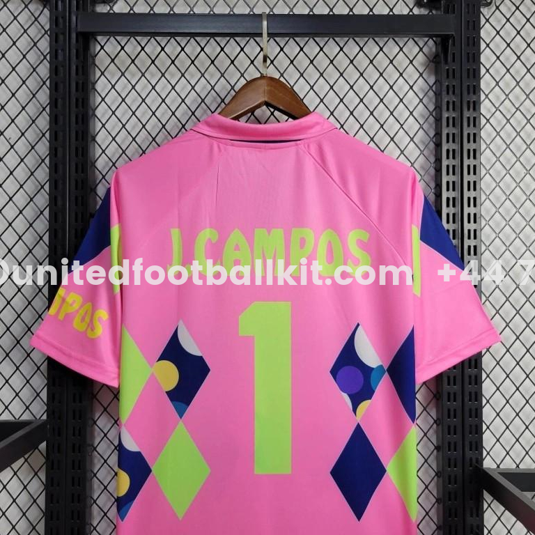 Unitedfootballkit.com | Retro Mexico 1992-93 Goalkeeper Pink Jersey -Customize Name, Number and Patch | Worldwide Shipping