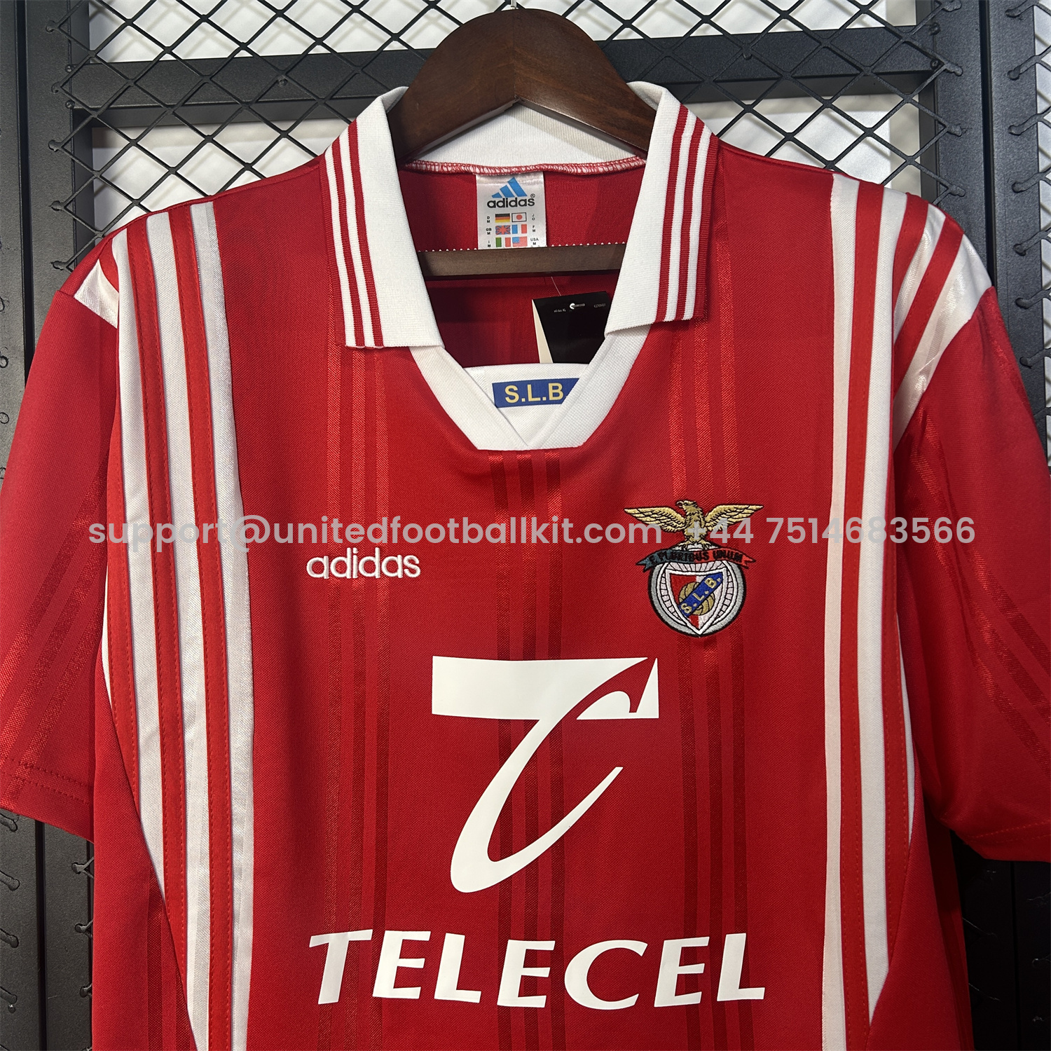 Unitedfootballkit.com | Retro Benfica 1997-98 Home Jersey -Customize Name, Number and Patch | Worldwide Shipping