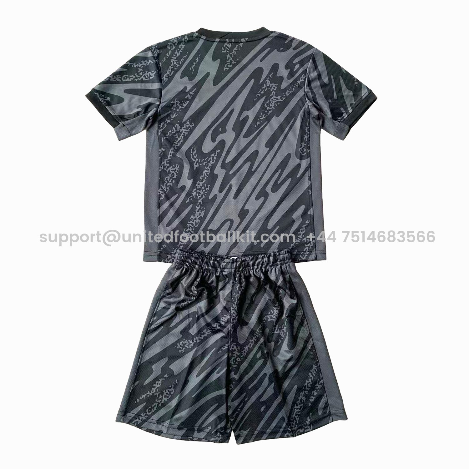 Unitedfootballkit.com | France 2024 Goalkeeper Kids Kit - Black -Customize Name, Number and Patch | Worldwide Shipping