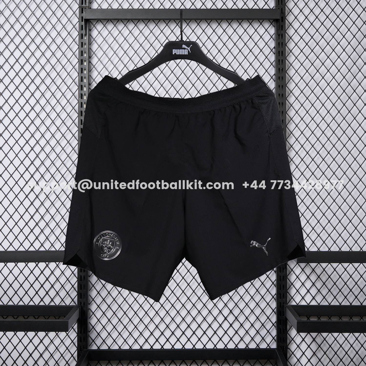 Unitedfootballkit.com | Manchester City 25-26 Away Black Shorts - Player Version -Customize Name, Number and Patch | Worldwide Shipping