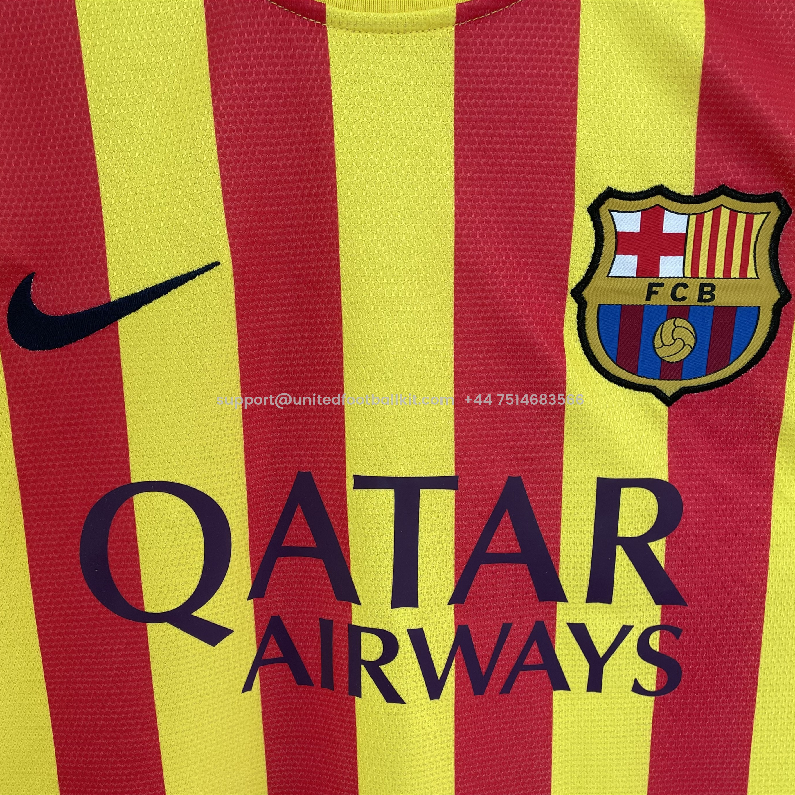Unitedfootballkit.com | Retro Barcelona 13-14 Away Jersey -Customize Name, Number and Patch | Worldwide Shipping