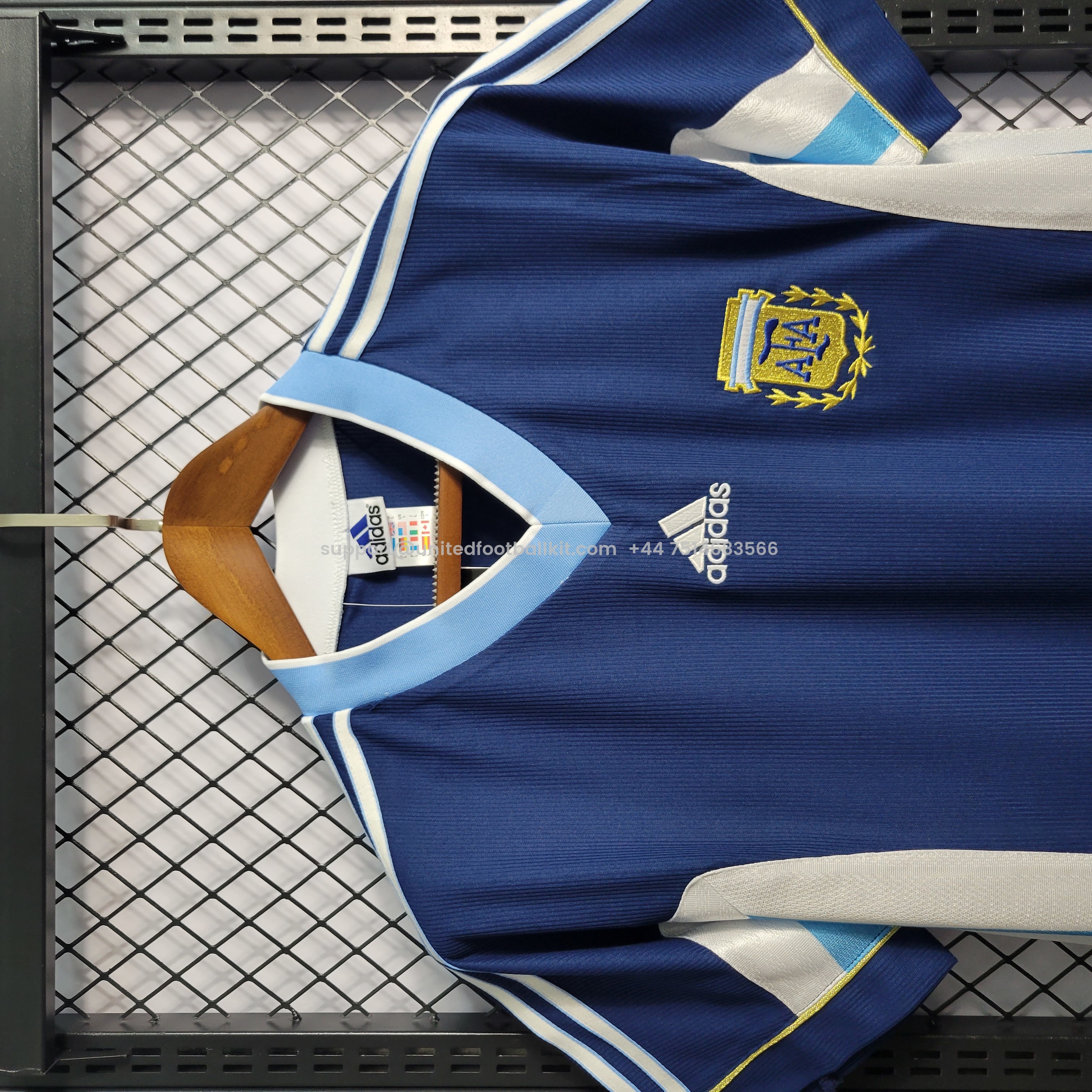 Unitedfootballkit.com | Retro Argentina 1998 Away Stadium Jersey -Customize Name, Number and Patch | Worldwide Shipping