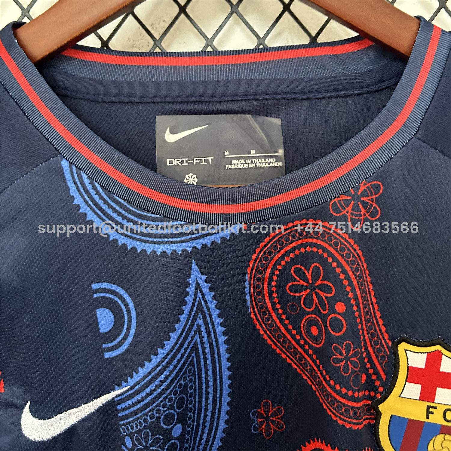 Unitedfootballkit.com | Barcelona 25-26 Paisley Patterns Blue Special Edition Jersey - Fans Version -Customize Name, Number and Patch | Worldwide Shipping