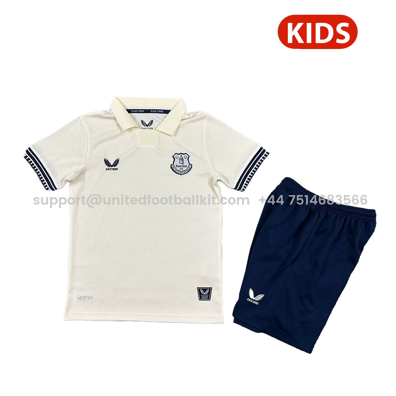 Unitedfootballkit.com | Everton 25-26 Away Kids Kit -Customize Name, Number and Patch | Worldwide Shipping