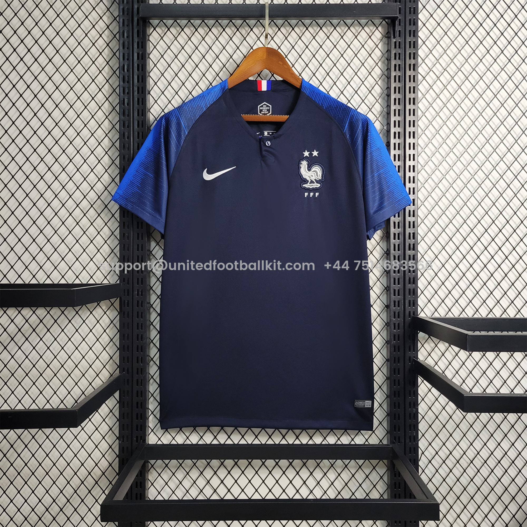 Unitedfootballkit.com | Retro France 2018 Home Stadium Jersey -Customize Name, Number and Patch | Worldwide Shipping