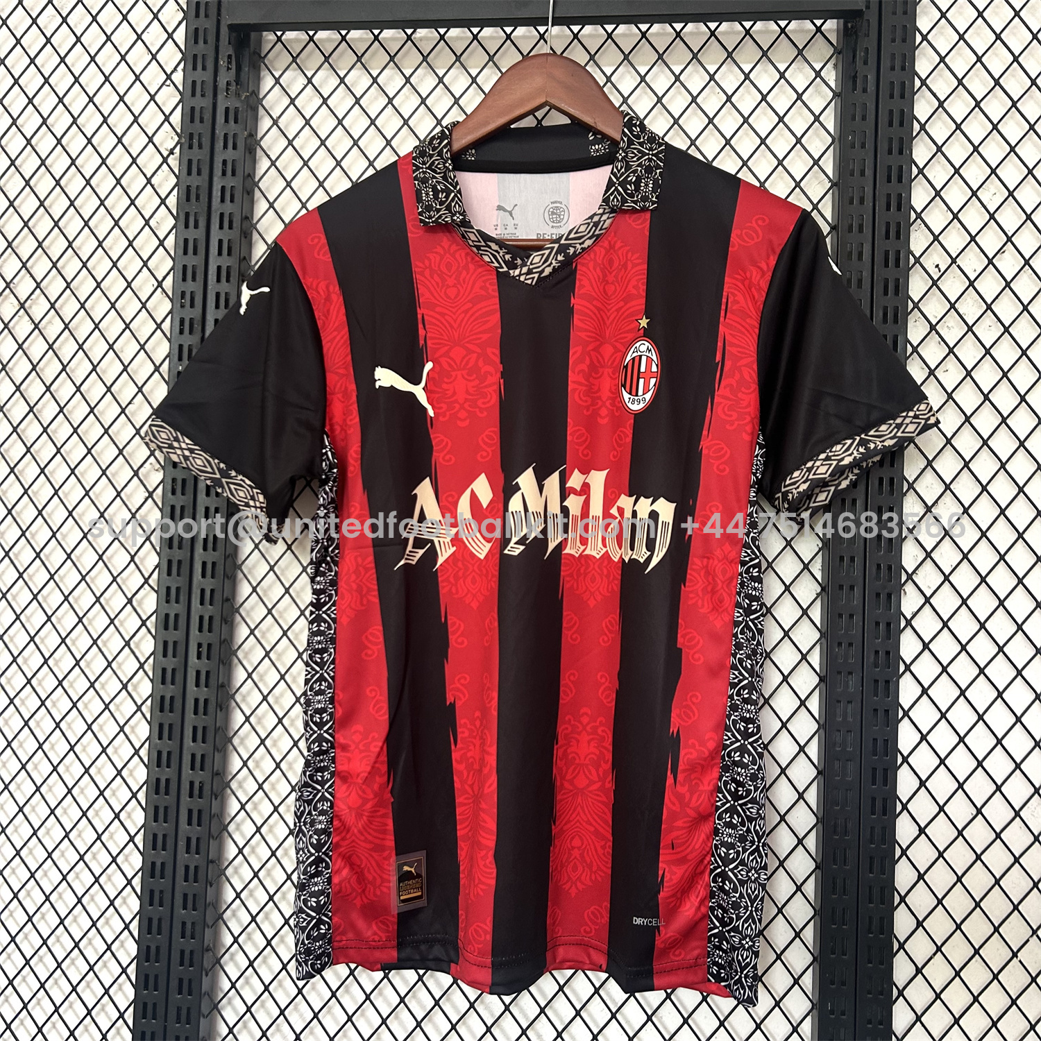 Unitedfootballkit.com | AC Milan 25-26 Red And Black Special Jersey - Fans Version -Customize Name, Number and Patch | Worldwide Shipping