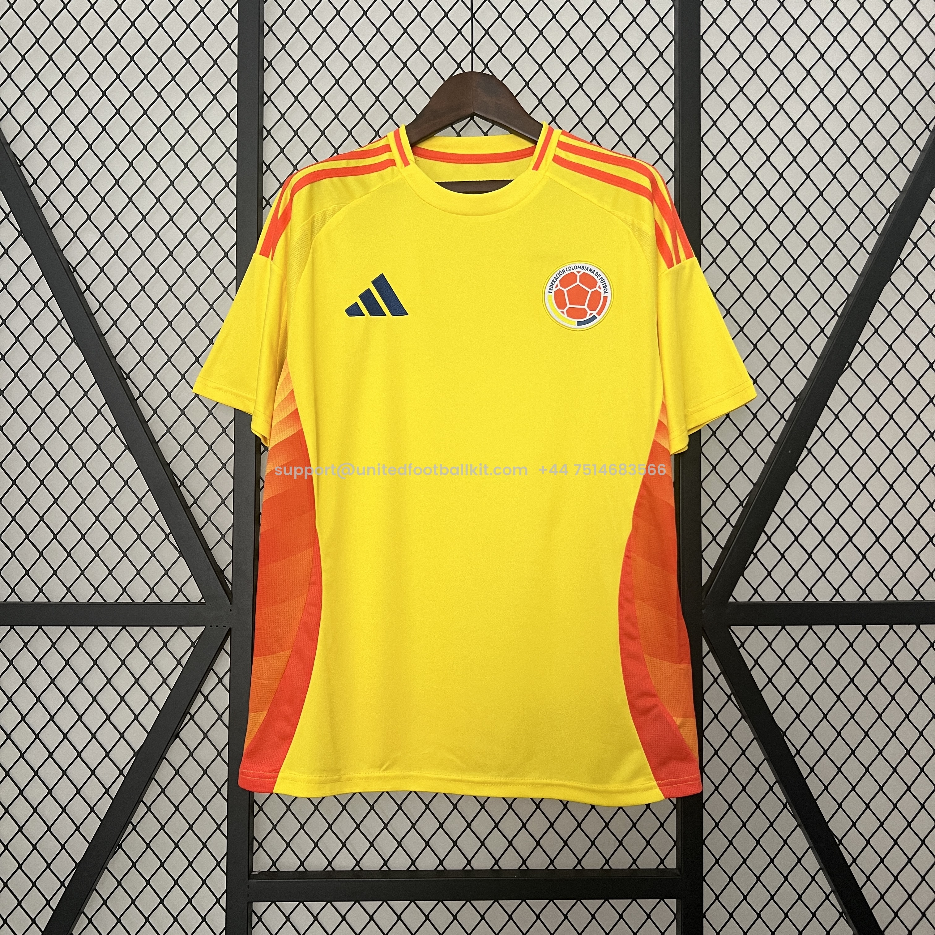 Unitedfootballkit.com | Colombia 2024 Home Stadium Jersey - Fans Version -Customize Name, Number and Patch | Worldwide Shipping