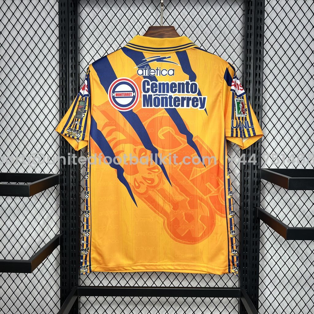 Unitedfootballkit.com | Retro Tigers UANL 1997-98 Home Stadium Jersey -Customize Name, Number and Patch | Worldwide Shipping