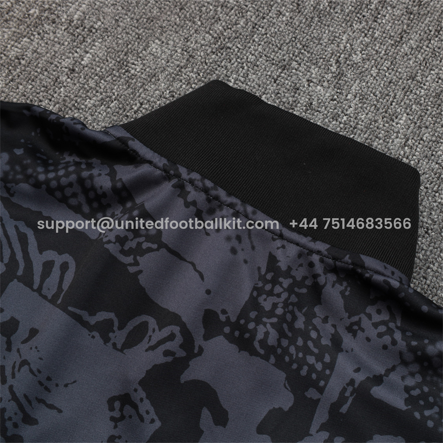 Unitedfootballkit.com | Corinthians 25-26 Jacket Training Tracksuit - Black and Gray Pattern Jackets & Black Pants -Customize Name, Number and Patch | Worldwide Shipping