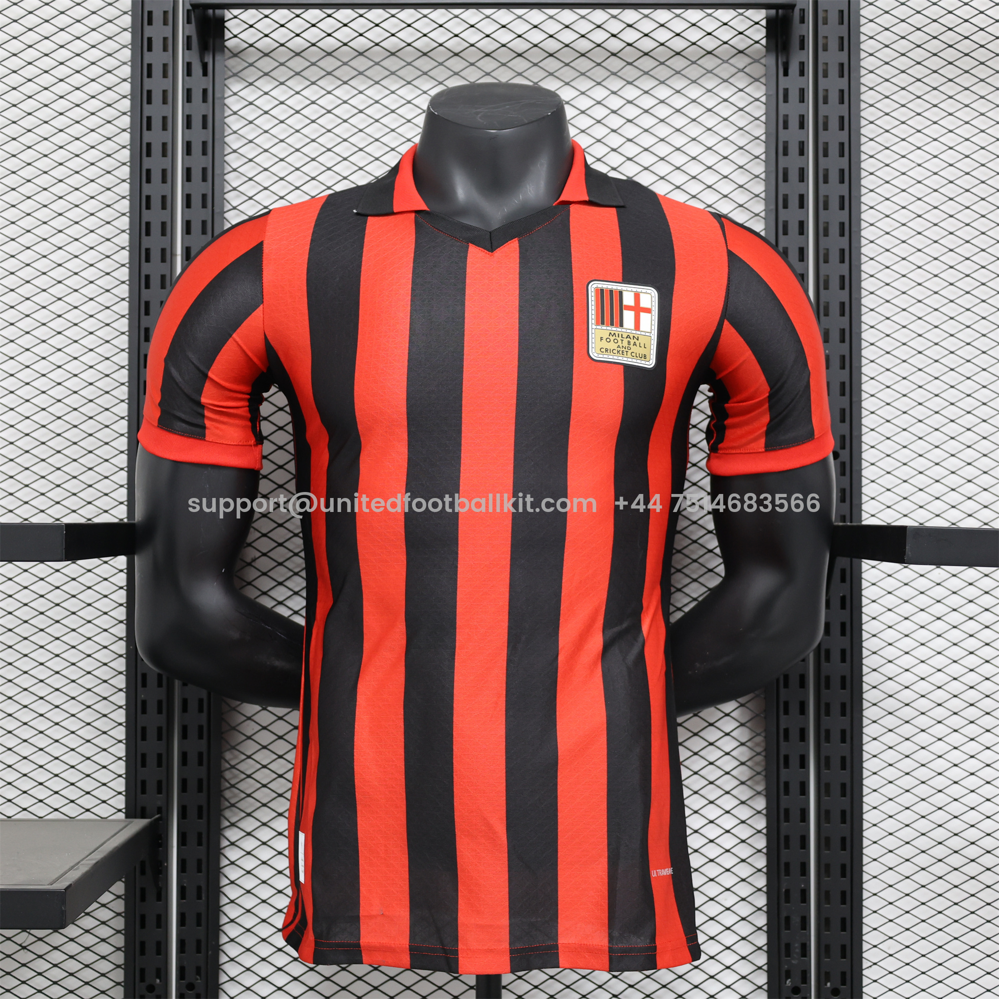 Unitedfootballkit.com | AC Milan 24-25 125th Anniversary Red Jersey - Player Version -Customize Name, Number and Patch | Worldwide Shipping
