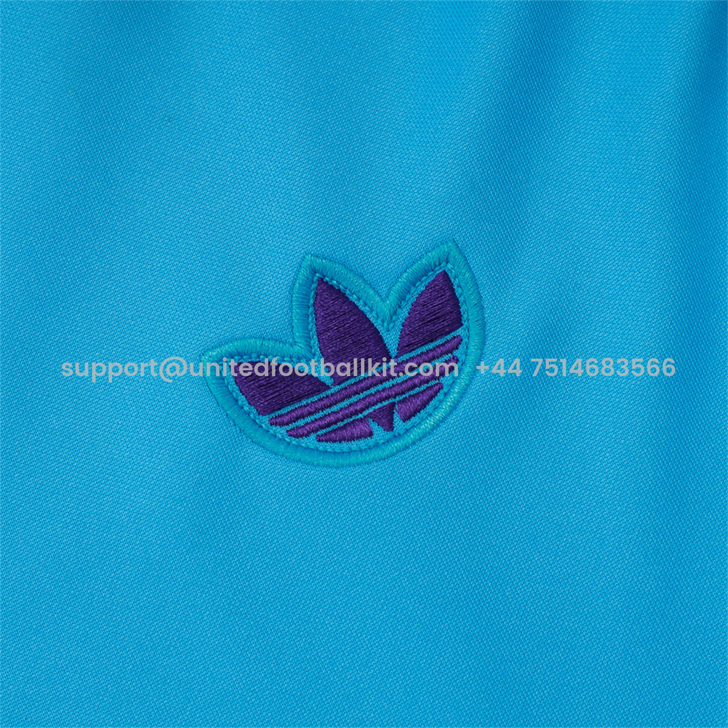 Unitedfootballkit.com | Real Madrid 25-26 Throwback Trefoil Jacket Training Tracksuit - Blue Jackets & Purple Pants -Customize Name, Number and Patch | Worldwide Shipping