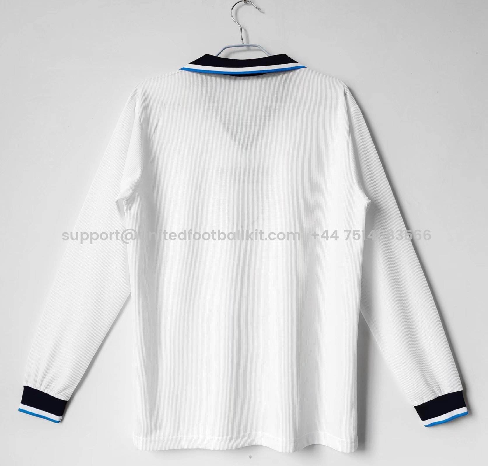 Unitedfootballkit.com | Retro England 1996 Home Stadium Long Sleeve Jersey -Customize Name, Number and Patch | Worldwide Shipping