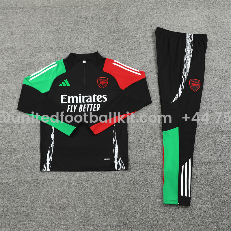 Unitedfootballkit.com | Arsenal 24-25 Long Sleeve Training Set - Black -Customize Name, Number and Patch | Worldwide Shipping