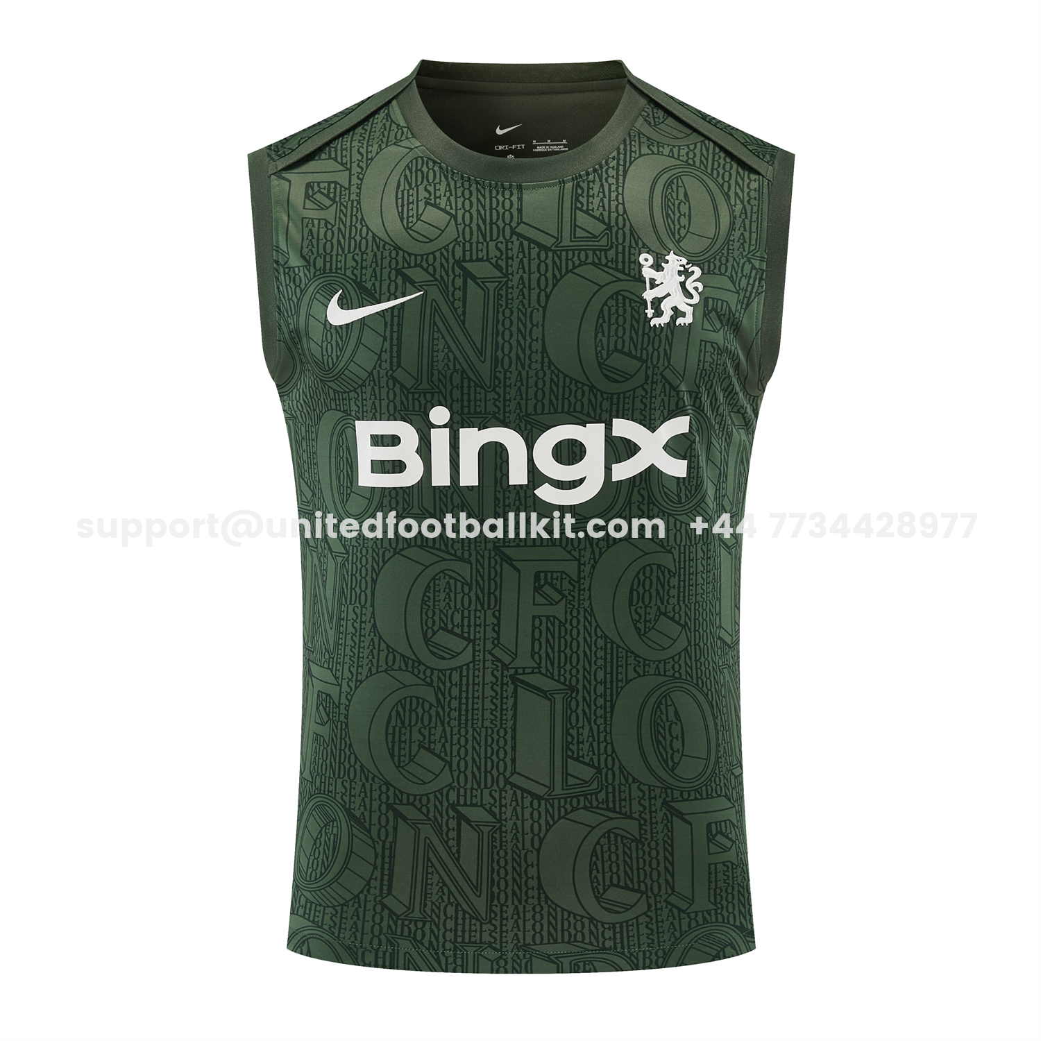 Unitedfootballkit.com | C.H.E.L.S.E.A 25-26 Vest Training Set - Dark Green Top & Dark Green Pants -Customize Name, Number and Patch | Worldwide Shipping