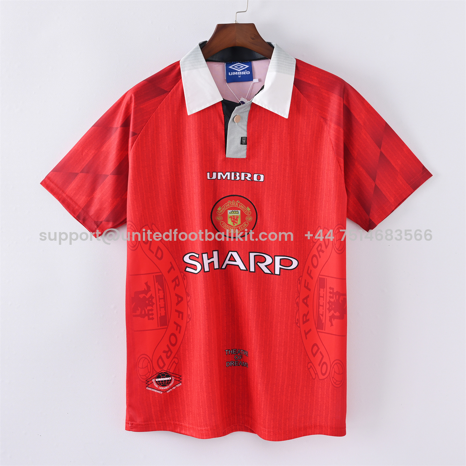 Unitedfootballkit.com | Retro Manchester United 96-97 Home Jersey -Customize Name, Number and Patch | Worldwide Shipping
