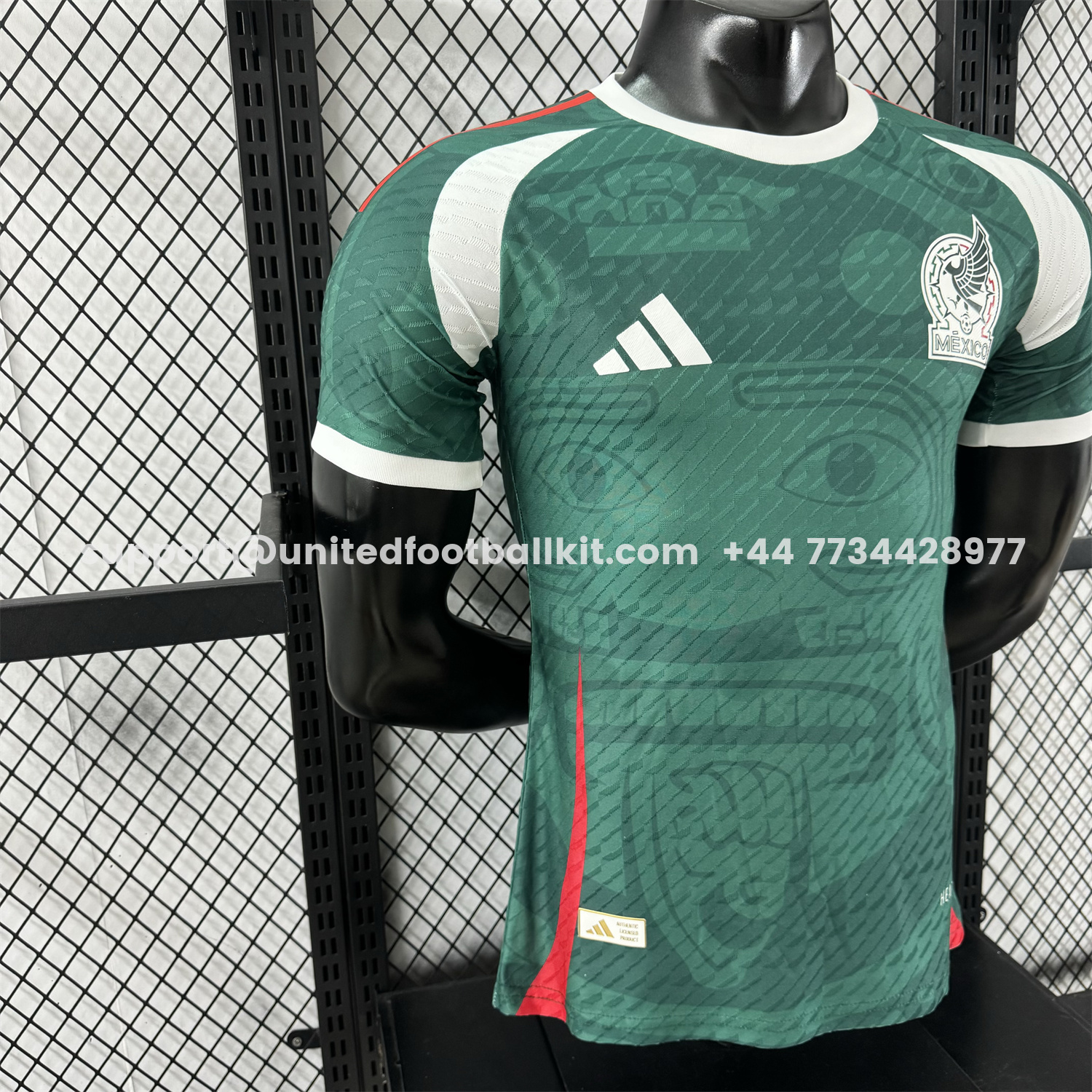 Unitedfootballkit.com | Mexico 25-26 Green Human Face Shaped Pattern Special Jersey - Player Version -Customize Name, Number and Patch | Worldwide Shipping