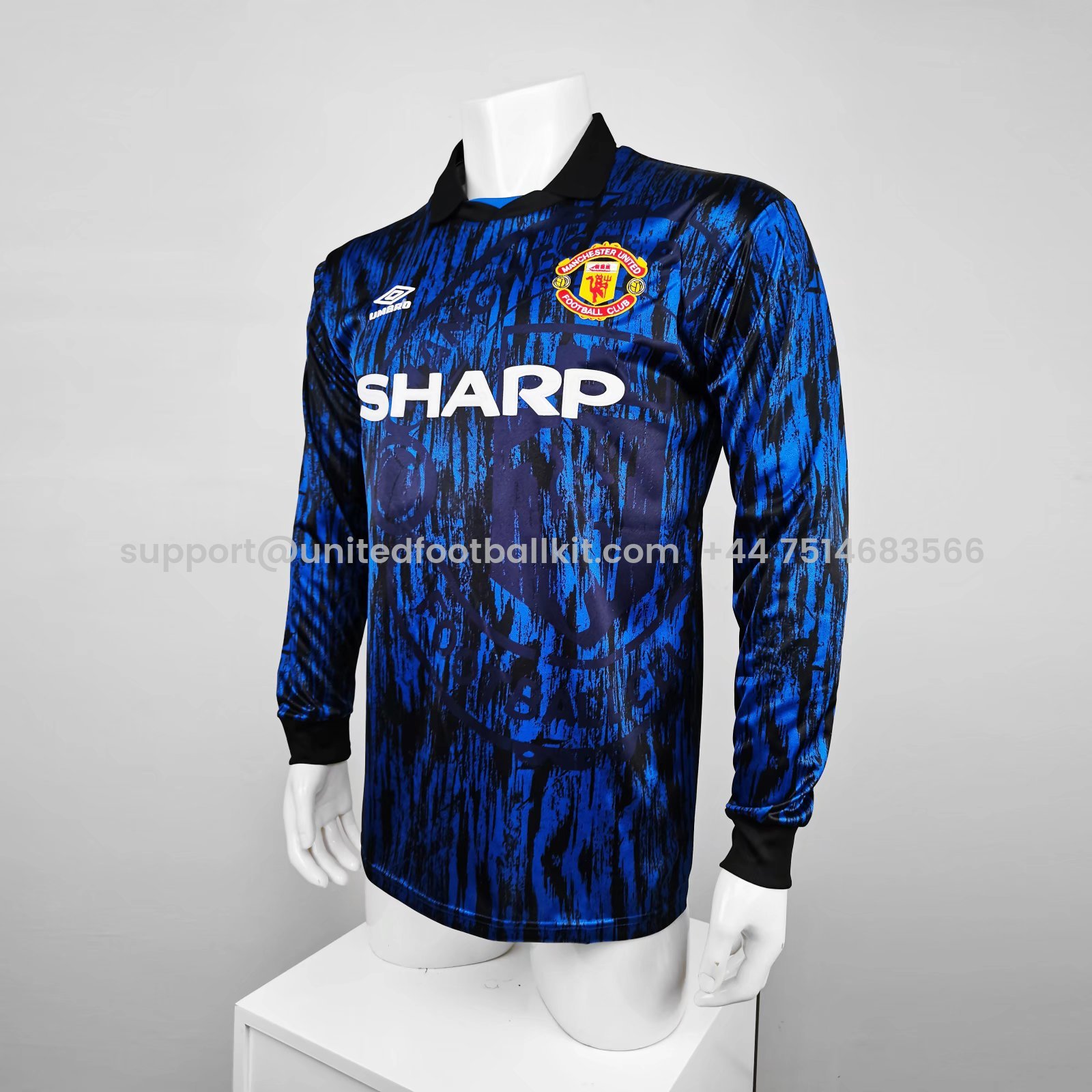 Unitedfootballkit.com | Retro Manchester United 92-94 Away Long Sleeve Jersey -Customize Name, Number and Patch | Worldwide Shipping