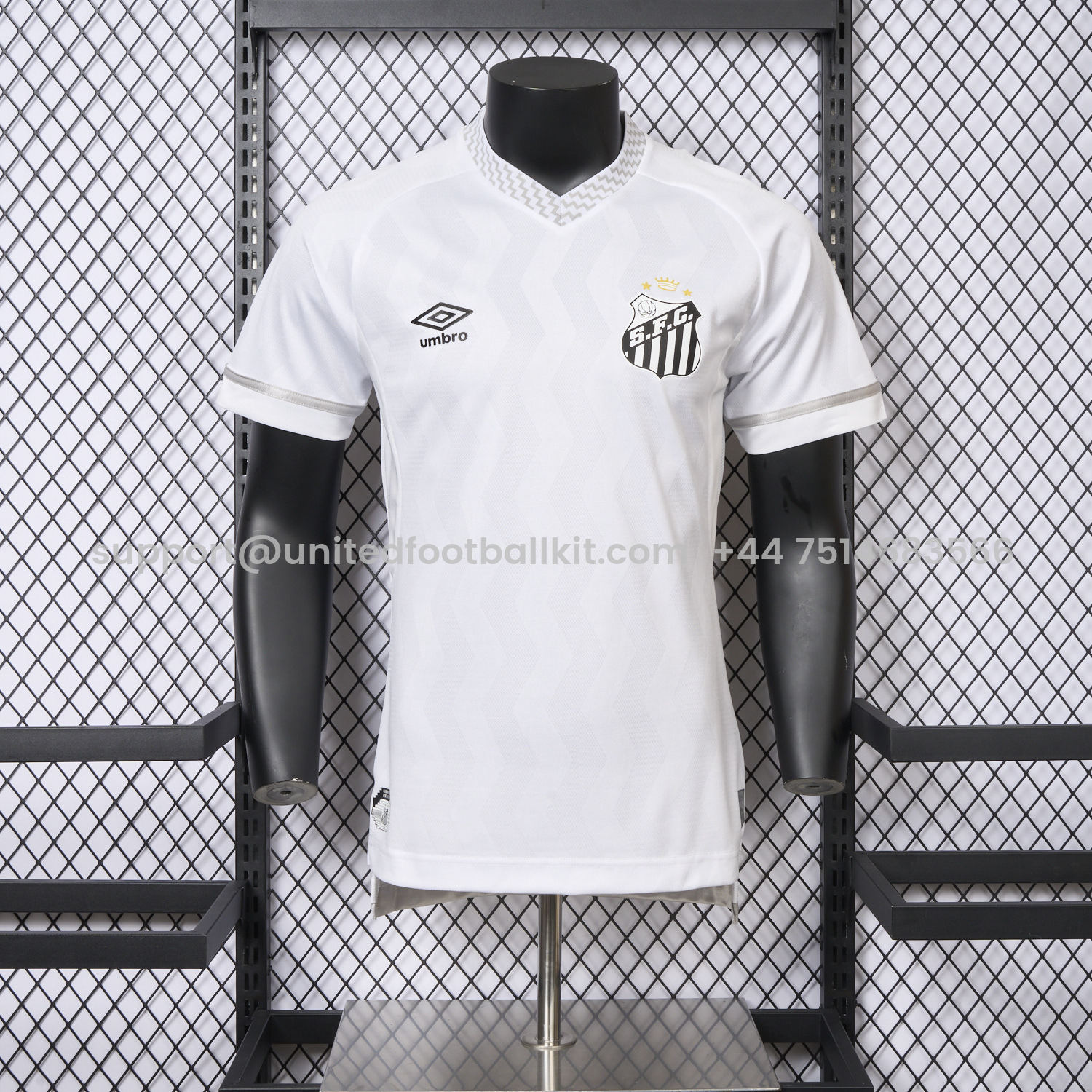 Unitedfootballkit.com | Santos 2025-26 Home Unsponsored Jersey - Player Version -Customize Name, Number and Patch | Worldwide Shipping