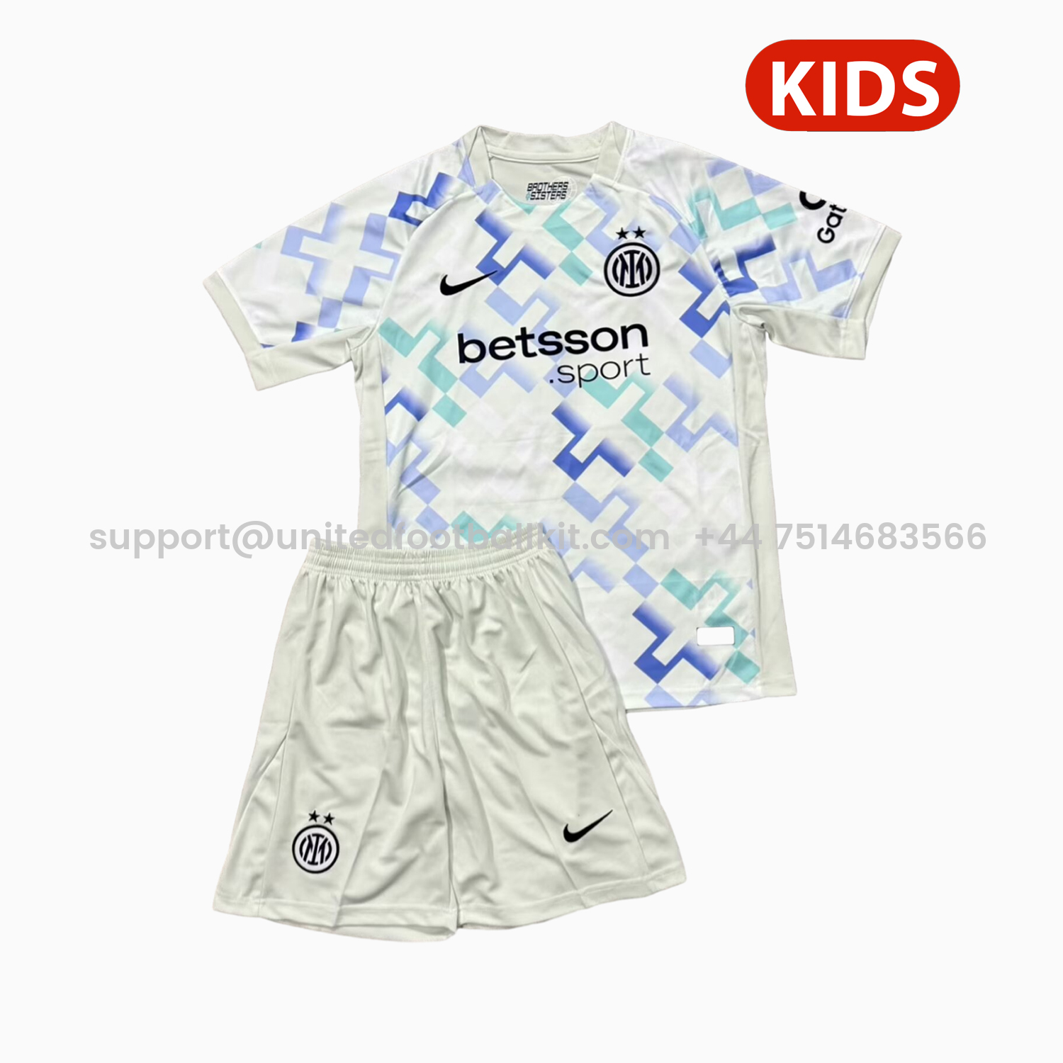 Unitedfootballkit.com | Inter Milan 25-26 Away Kids Kit -Customize Name, Number and Patch | Worldwide Shipping