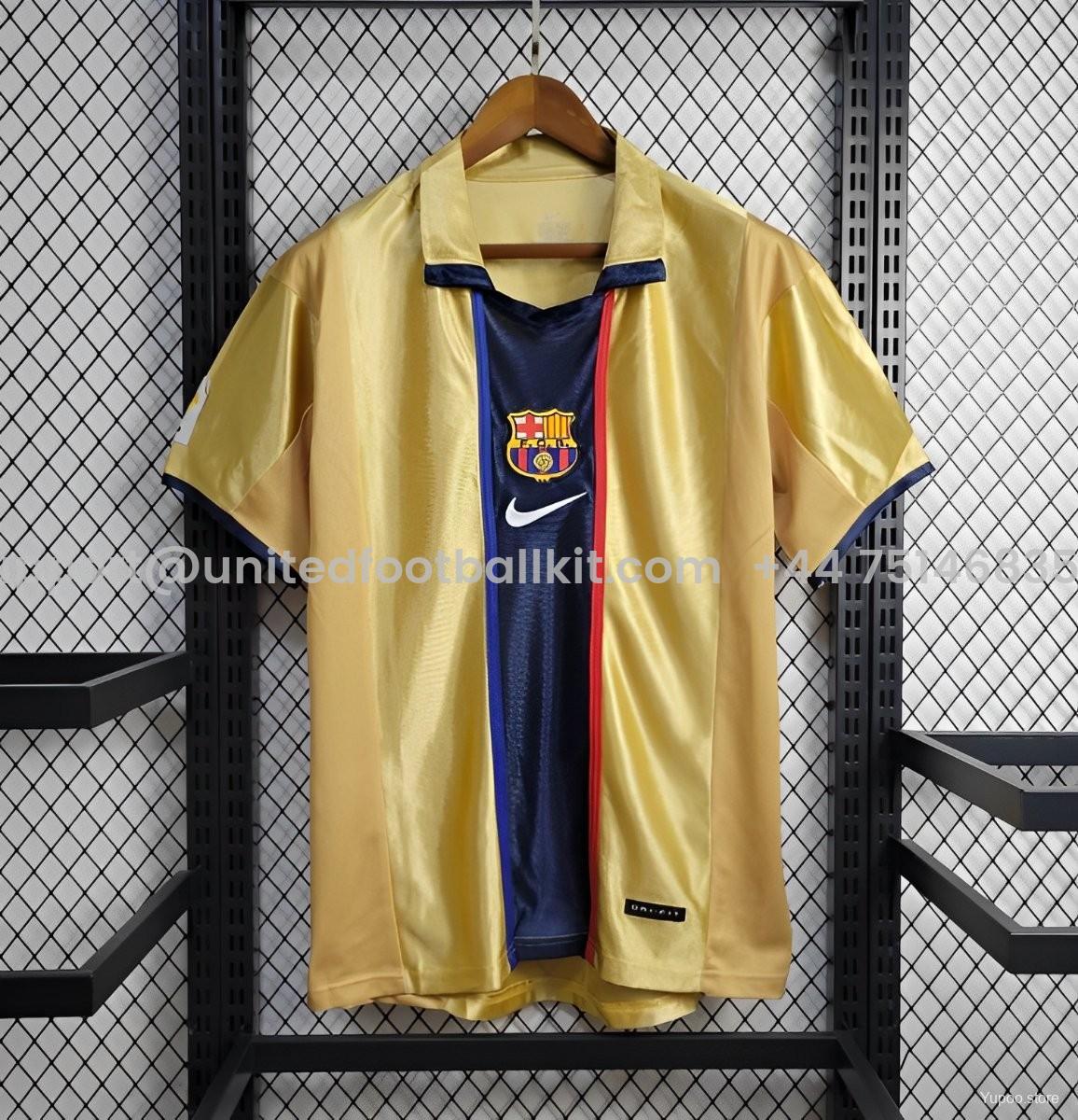 Unitedfootballkit.com | Retro Barcelona 01-02 Away Jersey -Customize Name, Number and Patch | Worldwide Shipping