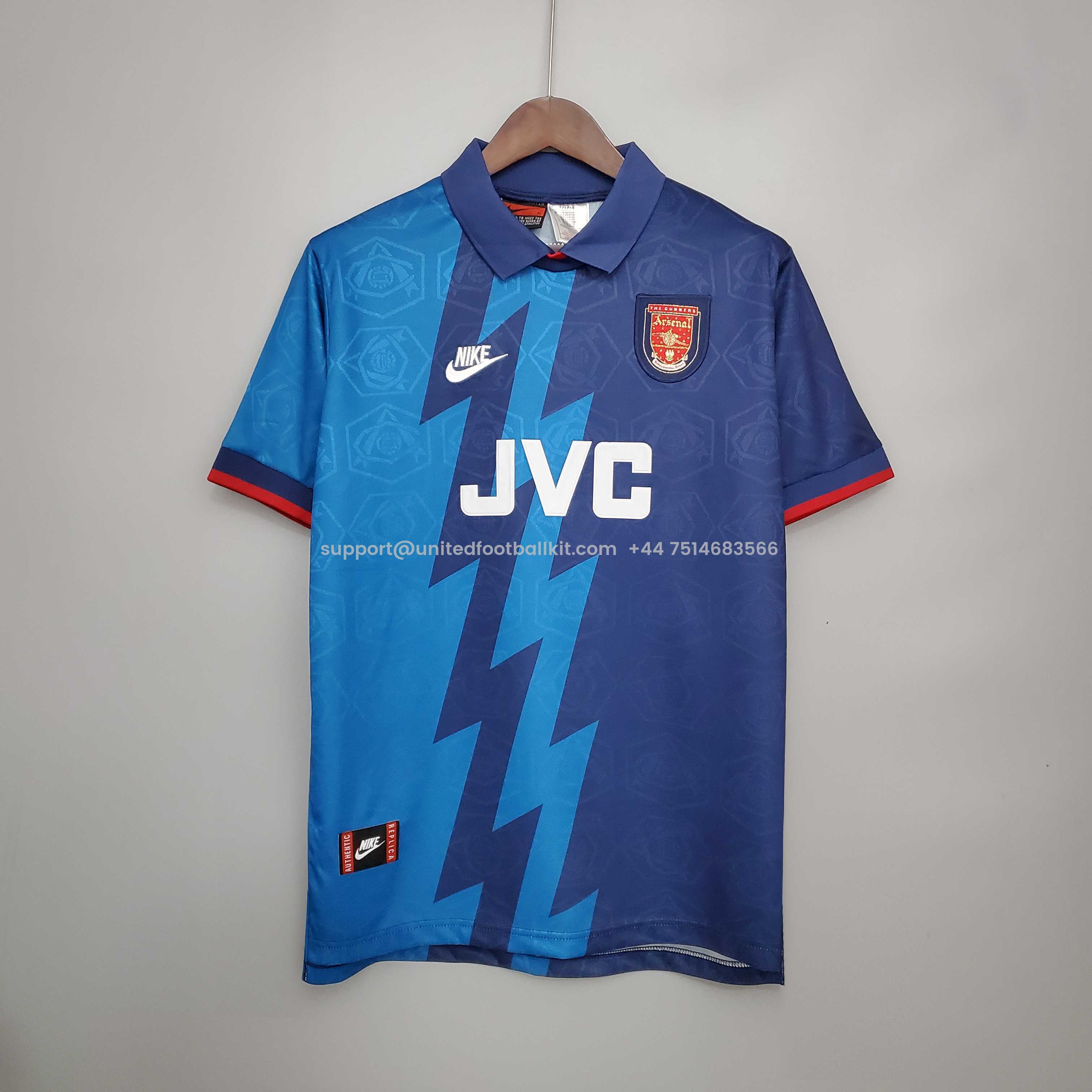 Unitedfootballkit.com | Retro Arsenal 95-96 Away Stadium Jersey -Customize Name, Number and Patch | Worldwide Shipping
