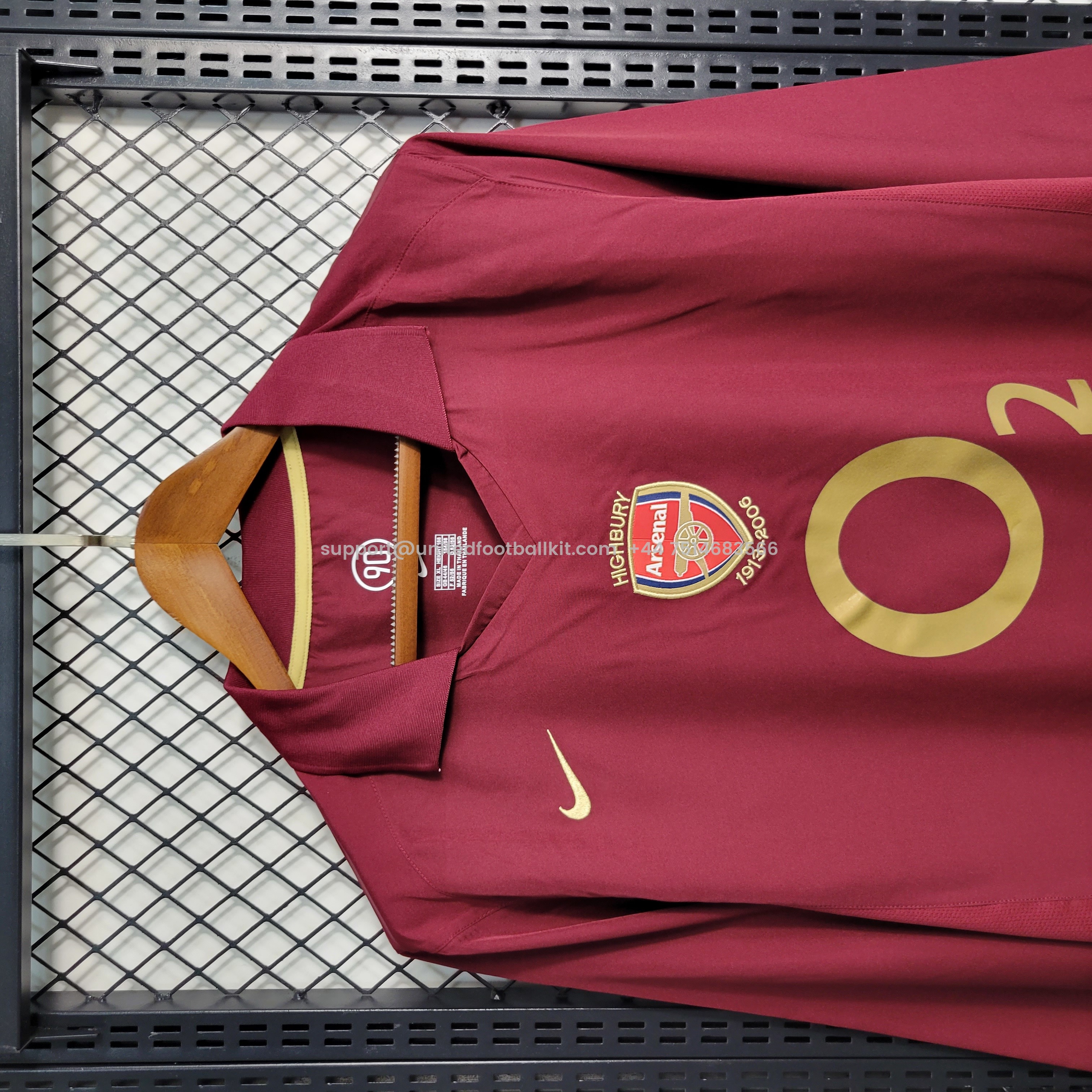 Unitedfootballkit.com | Retro Arsenal 05-06 Home Stadium Long Sleeve Jersey -Customize Name, Number and Patch | Worldwide Shipping