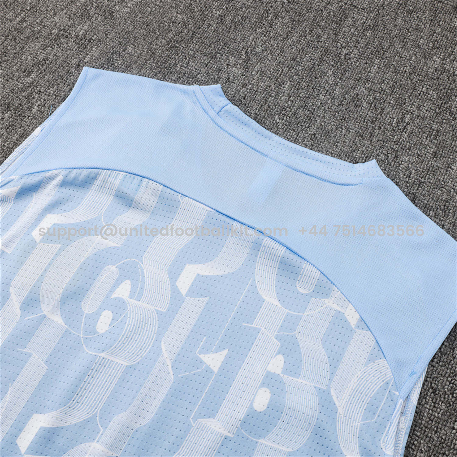 Unitedfootballkit.com | Manchester City 25-26 Vest Training Set - Sky Blue Vest and Deep Blue Shorts -Customize Name, Number and Patch | Worldwide Shipping