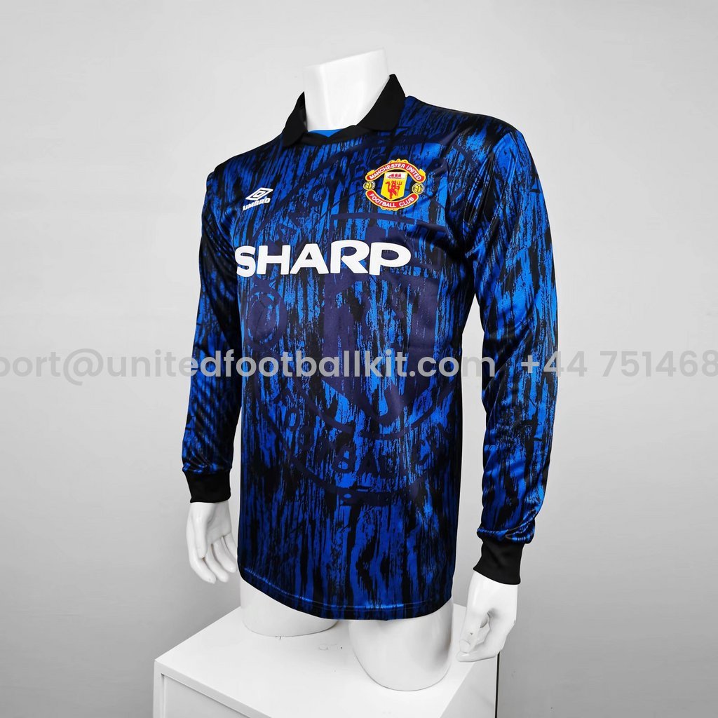 Unitedfootballkit.com | Retro Manchester United 92-94 Away Long Sleeve Jersey -Customize Name, Number and Patch | Worldwide Shipping