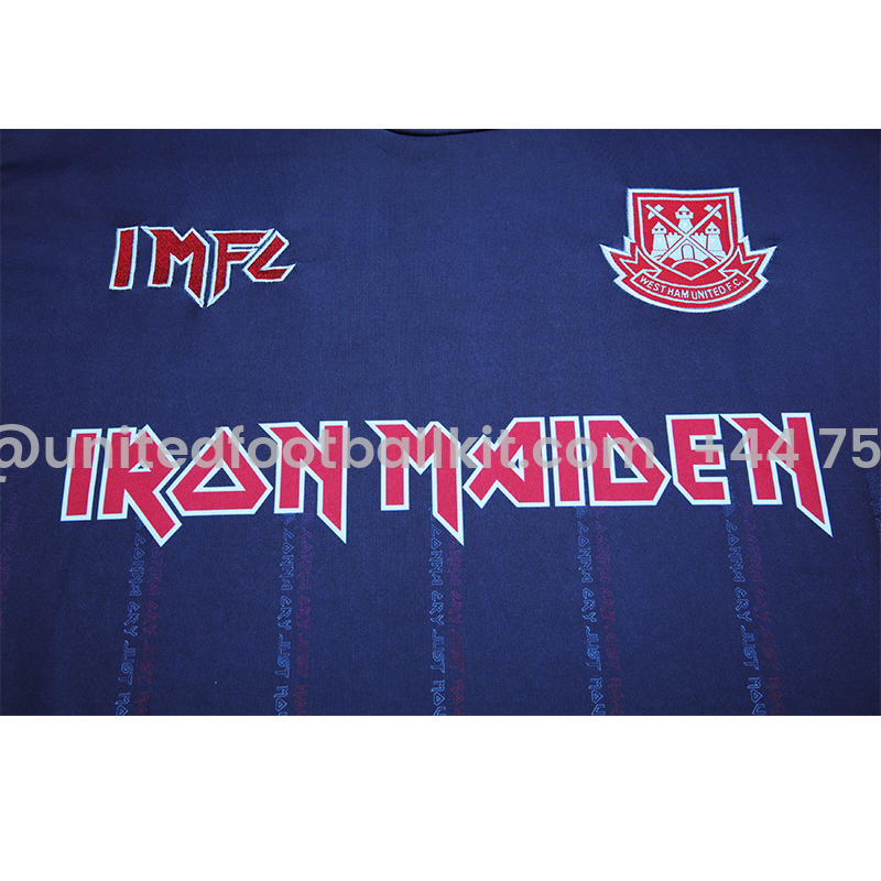 Unitedfootballkit.com | Iron Maiden x West Ham Away Special Edition Jersey - with 11 print -Customize Name, Number and Patch | Worldwide Shipping