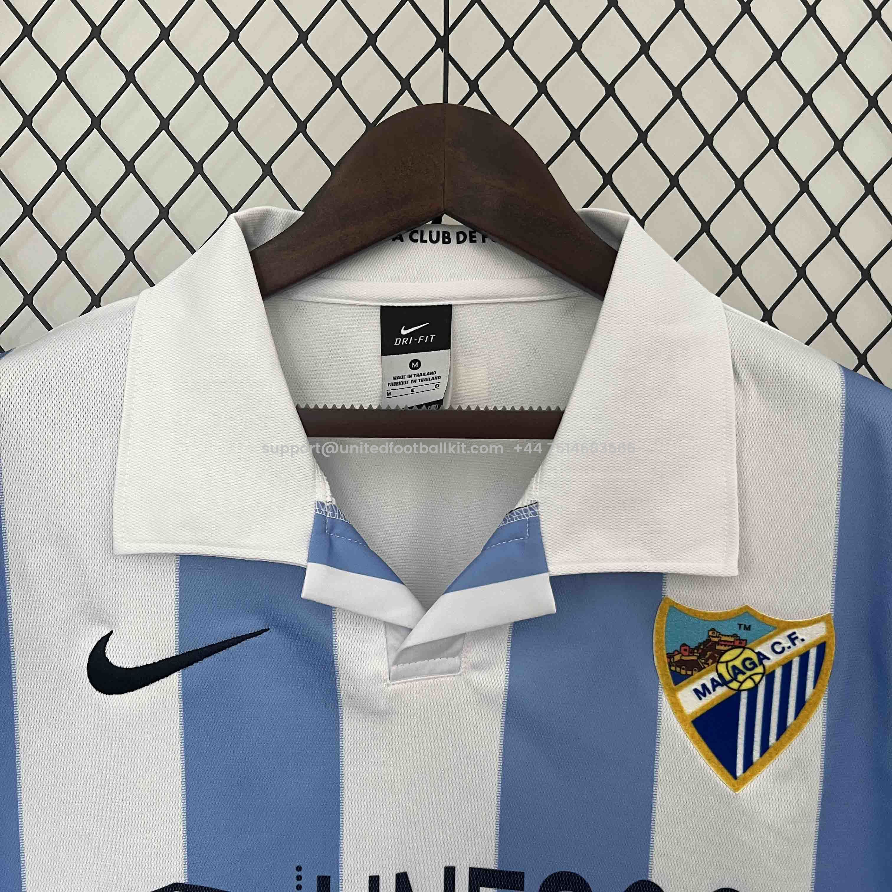 Unitedfootballkit.com | Retro Málaga 2012-13 Home Stadium Jersey -Customize Name, Number and Patch | Worldwide Shipping