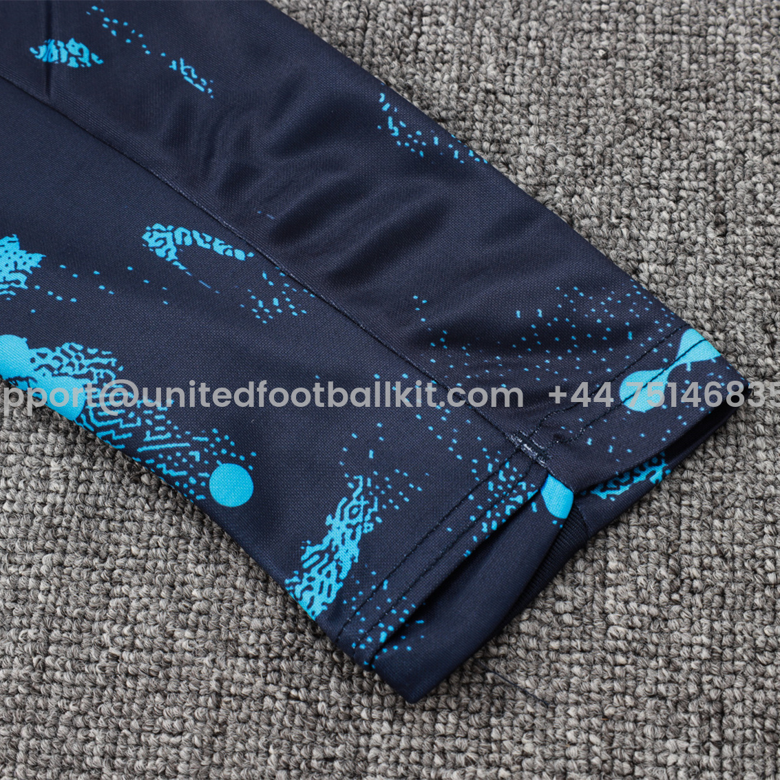 Unitedfootballkit.com | C.H.E.L.S.E.A 24-25 Long Sleeve Training Set - Royal Blue with Blue Dots -Customize Name, Number and Patch | Worldwide Shipping