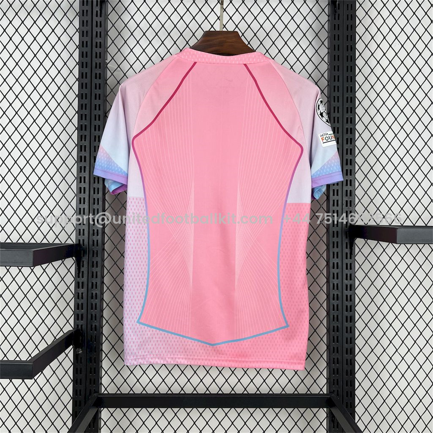 Unitedfootballkit.com | Barcelona 25-26 T90 White Lines Pink Special Jersey - Fans Version -Customize Name, Number and Patch | Worldwide Shipping