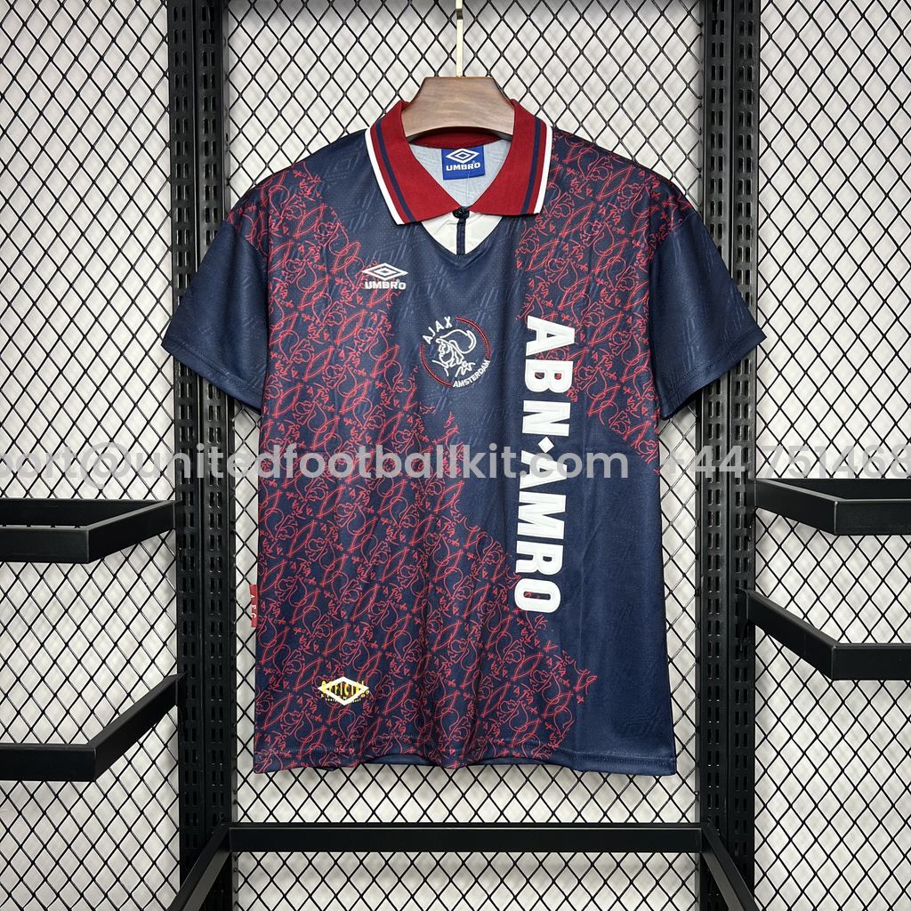 Unitedfootballkit.com | Retro Ajax 1994-95 Away Jersey -Customize Name, Number and Patch | Worldwide Shipping