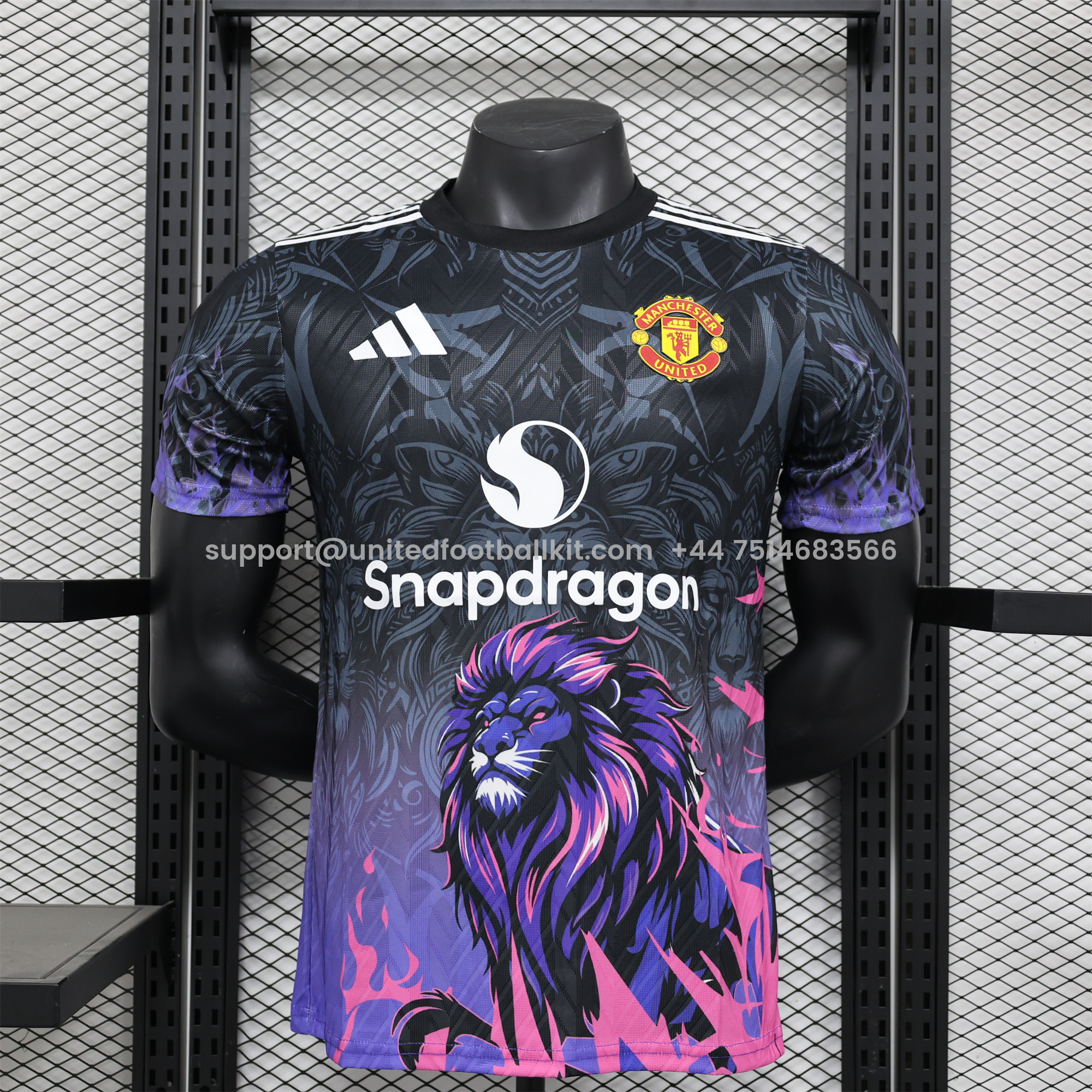 Unitedfootballkit.com | Manchester United 24-25 Balck and Purple Lion Special Edition Jersey - Player Version -Customize Name, Number and Patch | Worldwide Shipping