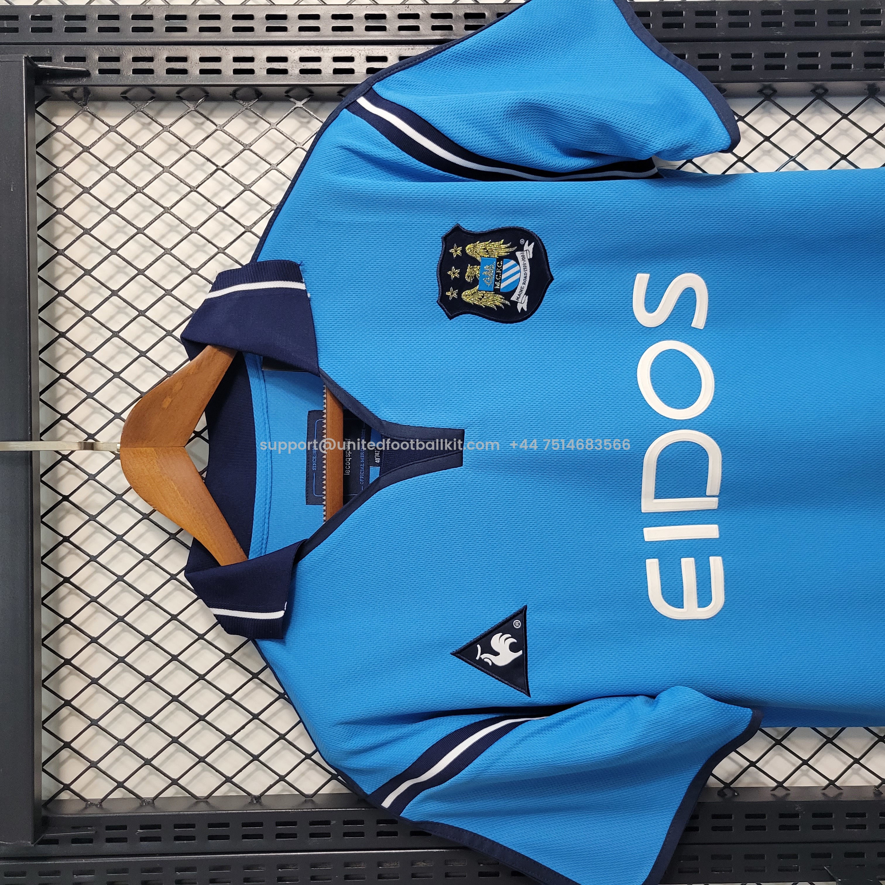 Unitedfootballkit.com | Retro Manchester City 2001-02 Home Stadium Jersey -Customize Name, Number and Patch | Worldwide Shipping