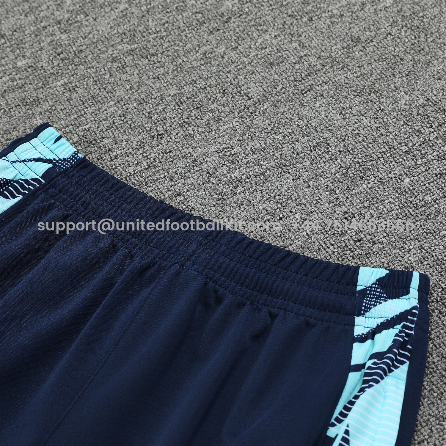 Unitedfootballkit.com | Real Madrid 24-25 Training Hoodie Set - Cyan Hoodie and Deep Blue Pants -Customize Name, Number and Patch | Worldwide Shipping