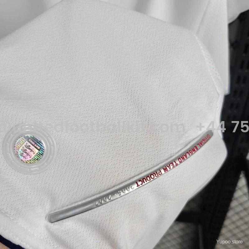 Unitedfootballkit.com | Retro England 2006 Home Long Sleeve Jersey -Customize Name, Number and Patch | Worldwide Shipping