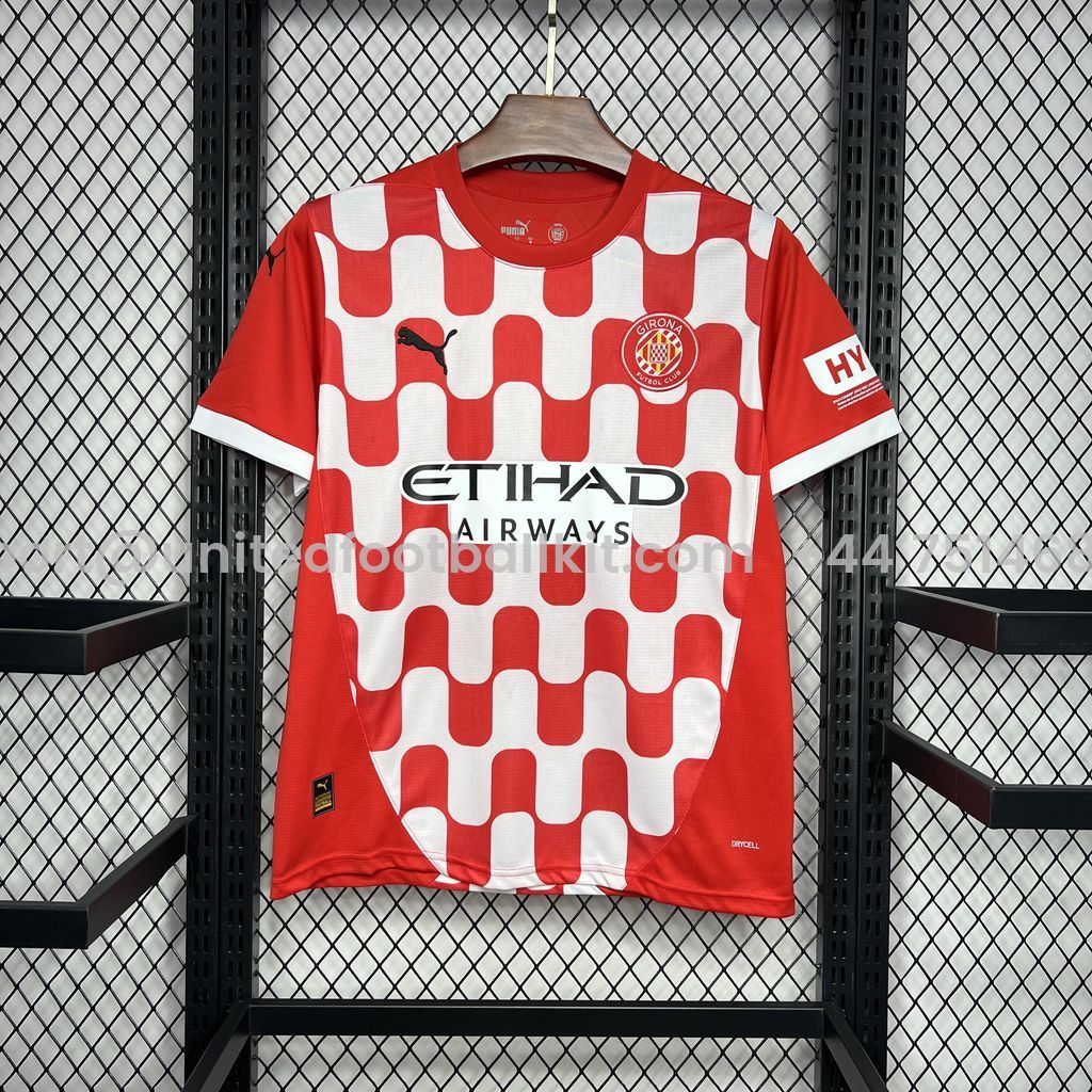 Unitedfootballkit.com | Girona 24-25 Home Stadium Jersey - Fans Version -Customize Name, Number and Patch | Worldwide Shipping