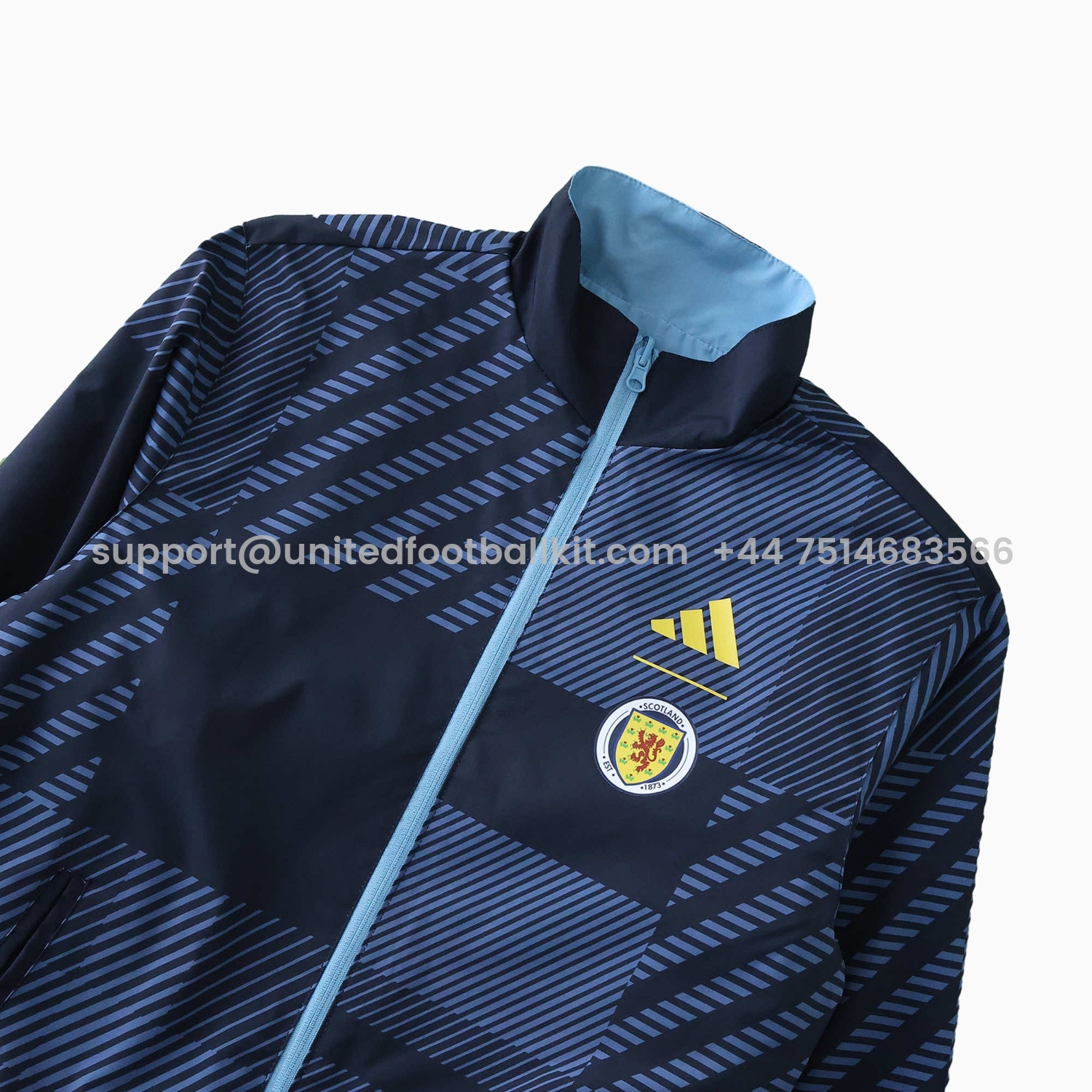 Unitedfootballkit.com | S-c-o.t l.a-n.d 24-25 Home Style Double Sided Reversible Windbreaker - Deep Blue -Customize Name, Number and Patch | Worldwide Shipping