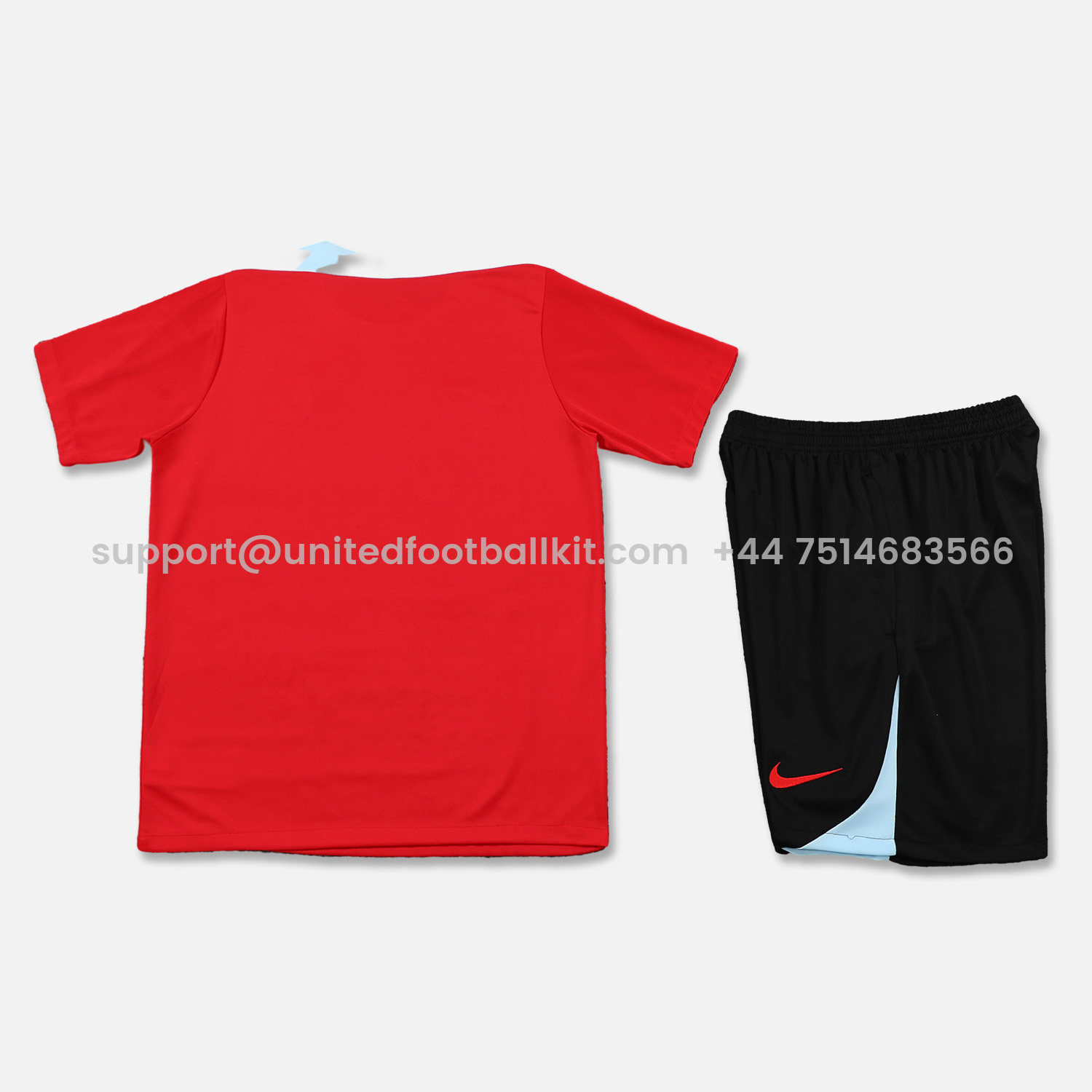 Unitedfootballkit.com | Barcelona 24-25 Short-Sleeve Training Set - Red Top & Black Shorts -Customize Name, Number and Patch | Worldwide Shipping